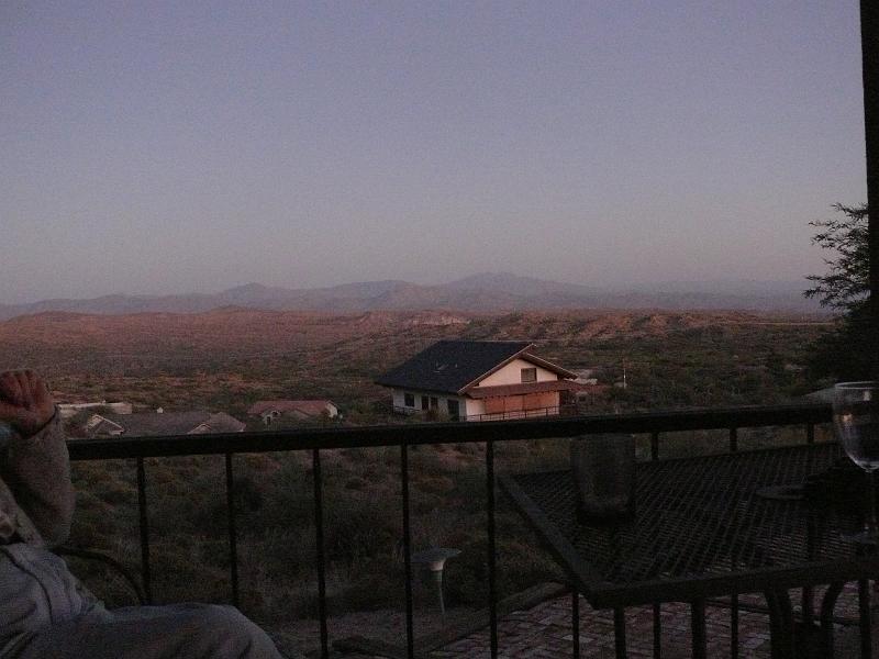 P1150852.JPG - This is only one view from the Skane veranda as the sun begins to set.  Phoenix Arizona is in the upper right.  The Tonto National Forest is only yards to our left.